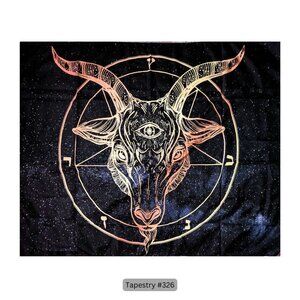 Baphomet Pentagram Tapestry Hanging Wall‎ Decor